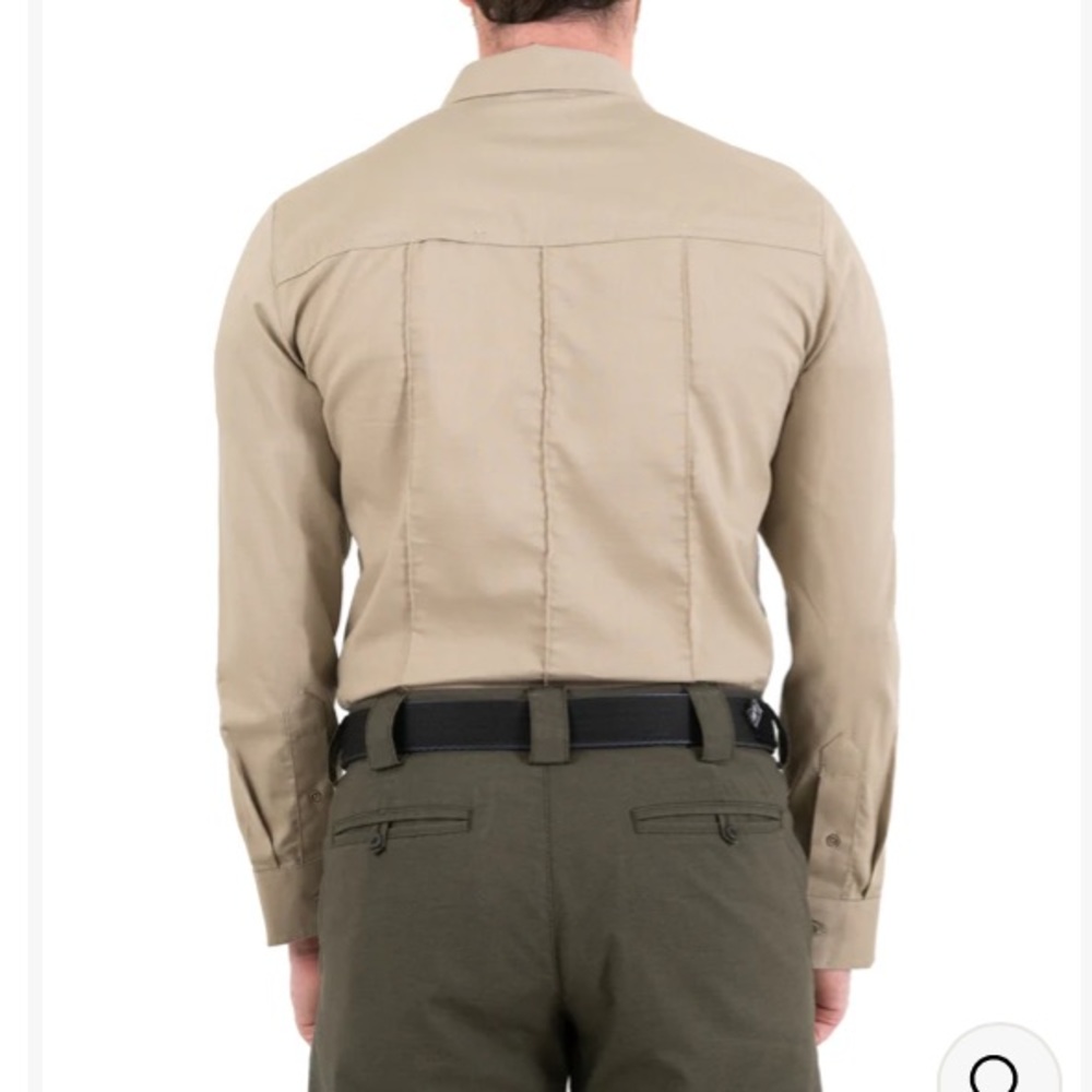 Affinity Apparel tan uniform shirt double breast pockets various sizes NWOT - Picture 3 of 3